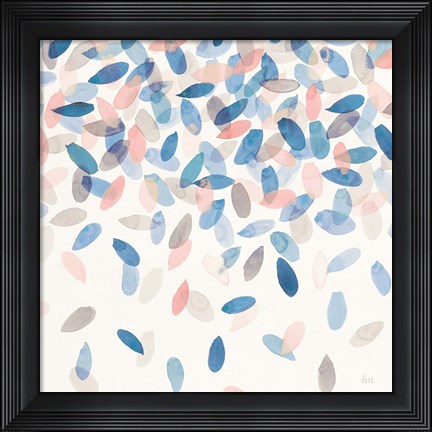 Framed Spring Cascade II Blue Crop Print