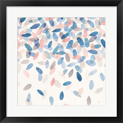 Framed Spring Cascade II Blue Crop Print