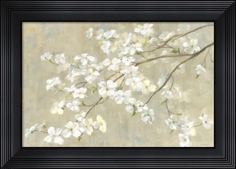 Framed Dogwood in Spring Neutral Crop Print
