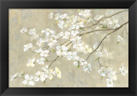 Framed Dogwood in Spring Neutral Crop Print