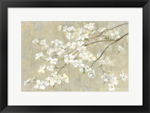 Framed Dogwood in Spring Neutral Crop Print