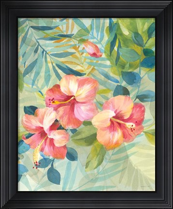 Framed Hibiscus Garden III Print