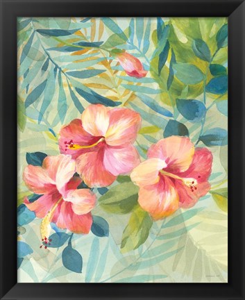 Framed Hibiscus Garden III Print