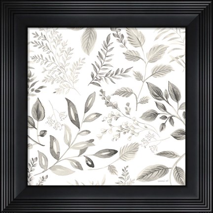 Framed Sketchbook Garden Pattern III Print