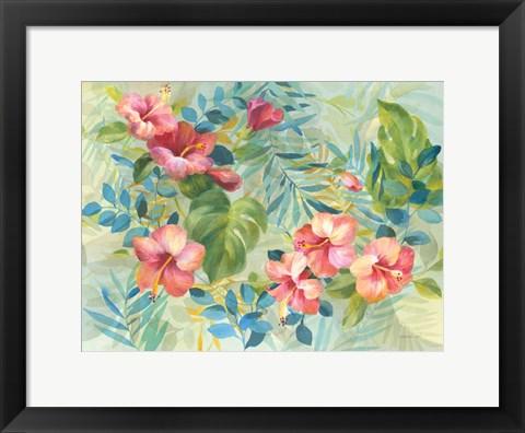 Framed Hibiscus Garden Print