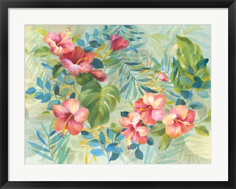 Framed Hibiscus Garden Print