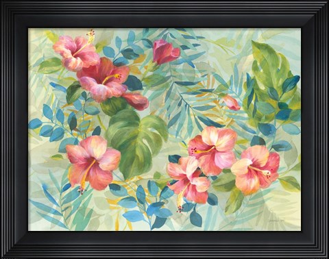 Framed Hibiscus Garden Print