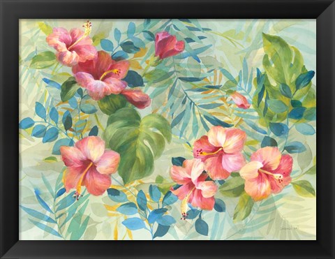 Framed Hibiscus Garden Print