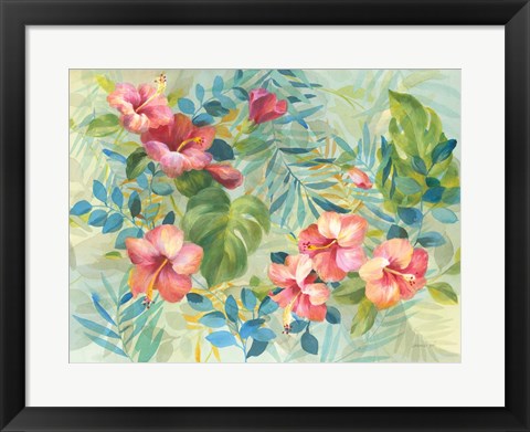 Framed Hibiscus Garden Print