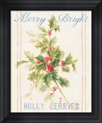 Framed Floursack Holiday I Print