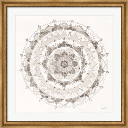 Framed Neutral Mandala Print