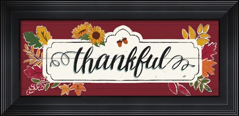 Framed Thankful IV Red Print