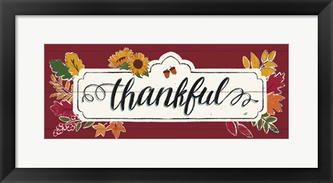 Framed Thankful IV Red Print