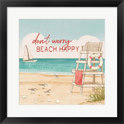 Framed Beach Time III Print