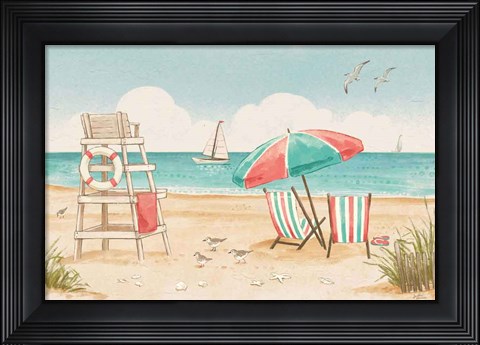 Framed Beach Time I Print