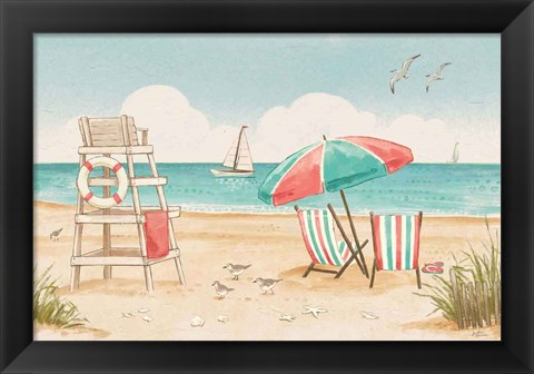 Framed Beach Time I Print