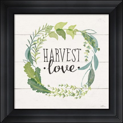Framed Fine Herbs III Foliage and Shiplap Print
