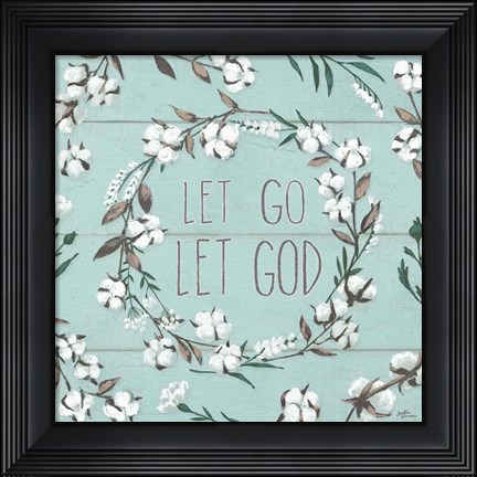 Framed Blessed VII Mint Let Go Let God Print