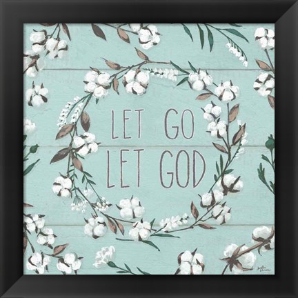 Framed Blessed VII Mint Let Go Let God Print