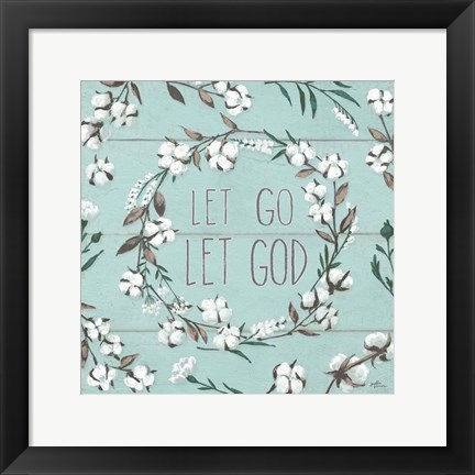 Framed Blessed VII Mint Let Go Let God Print