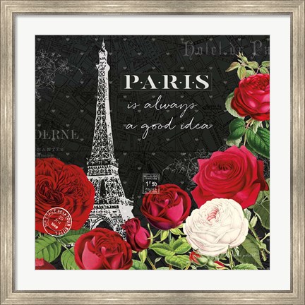 Framed Rouge Paris II Black Print
