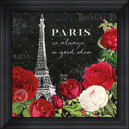 Framed Rouge Paris II Black Print