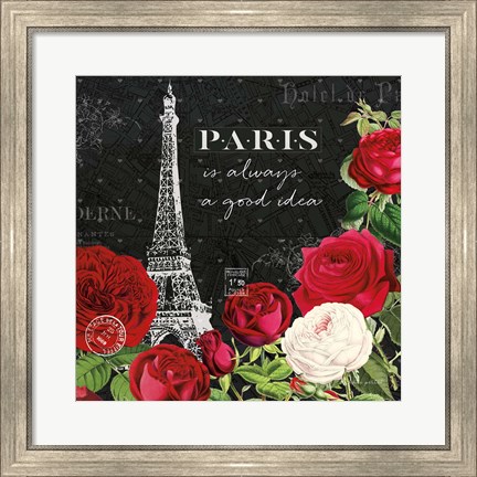 Framed Rouge Paris II Black Print
