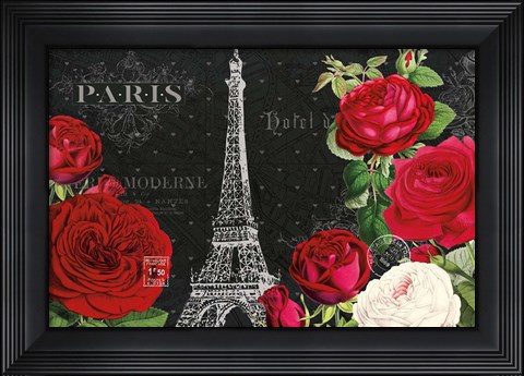 Framed Rouge Paris I Black Print