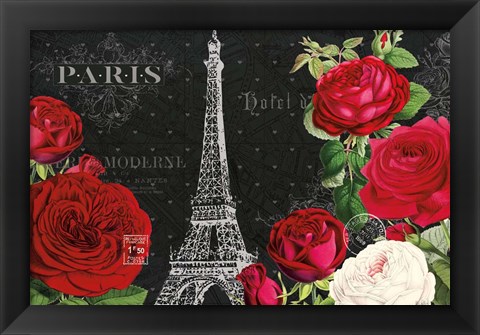 Framed Rouge Paris I Black Print