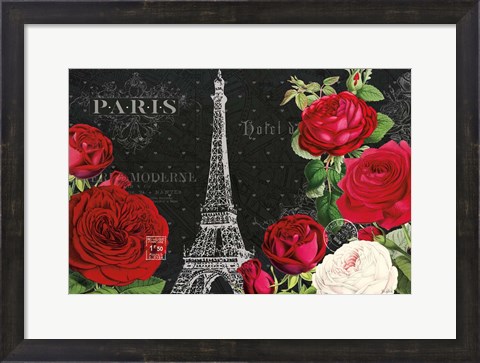 Framed Rouge Paris I Black Print