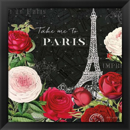 Framed Rouge Paris III Black Print