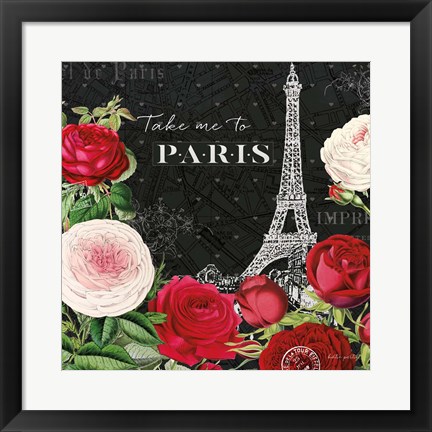 Framed Rouge Paris III Black Print