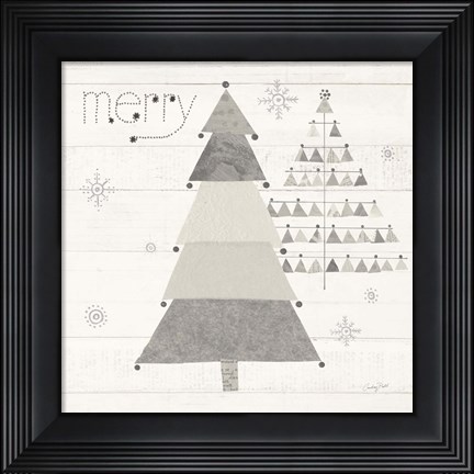 Framed Christmas Patchwork I Neutral Print