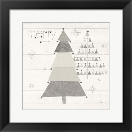 Framed Christmas Patchwork I Neutral Print