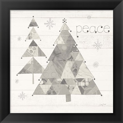 Framed Christmas Patchwork IV Neutral Print
