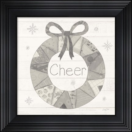 Framed Christmas Patchwork III Neutral Print