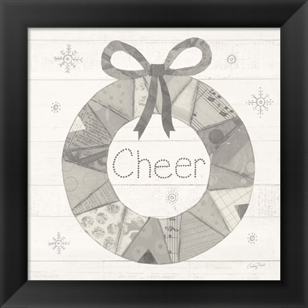 Framed Christmas Patchwork III Neutral Print