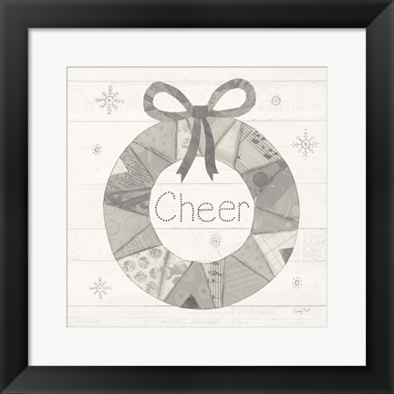 Framed Christmas Patchwork III Neutral Print