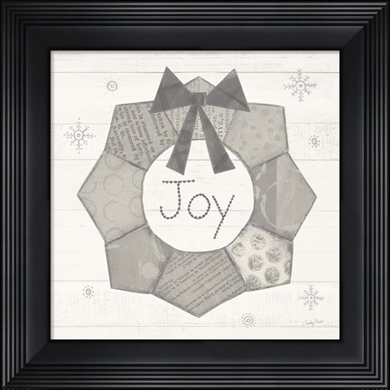 Framed Christmas Patchwork II Neutral Print