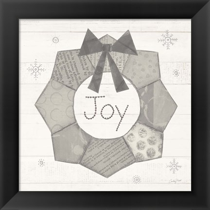 Framed Christmas Patchwork II Neutral Print