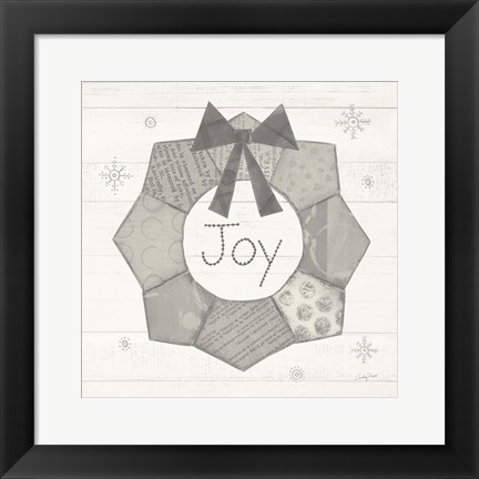 Framed Christmas Patchwork II Neutral Print