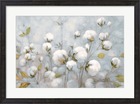 Framed Cotton Field Blue Gray Print