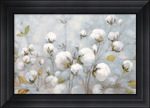 Framed Cotton Field Blue Gray Print