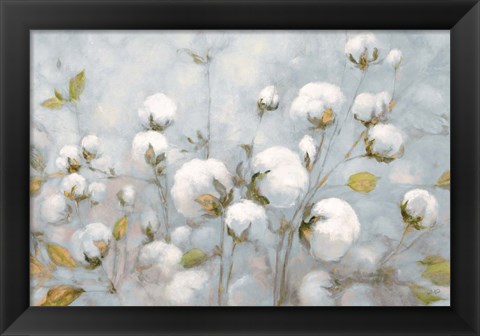 Framed Cotton Field Blue Gray Print