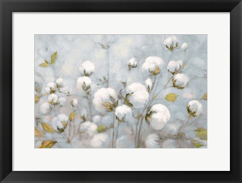 Framed Cotton Field Blue Gray Print