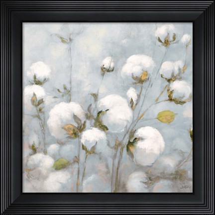 Framed Cotton Field Blue Gray Crop Print