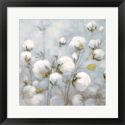 Framed Cotton Field Blue Gray Crop Print