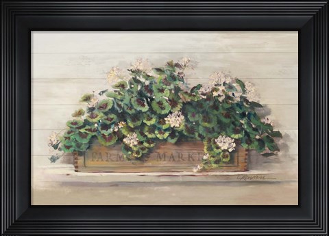 Framed Market Geraniums Farmers Market Crop Print