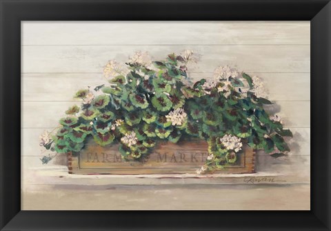 Framed Market Geraniums Farmers Market Crop Print