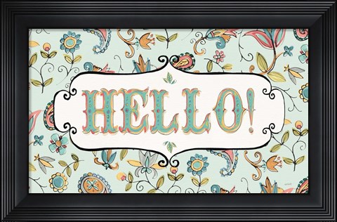 Framed Peace and Paisley V Print